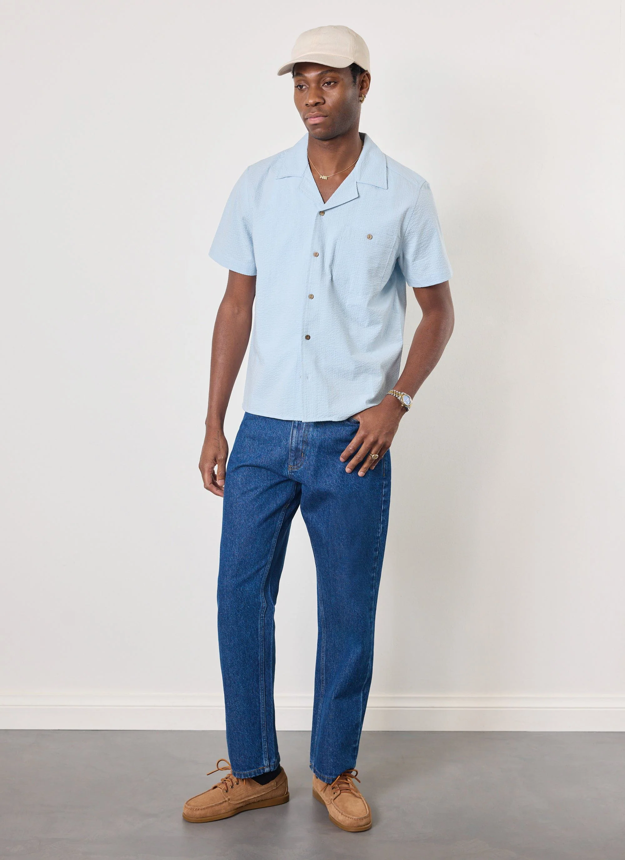 Cuban Shirt | Seersucker | Light Blue - Image 5