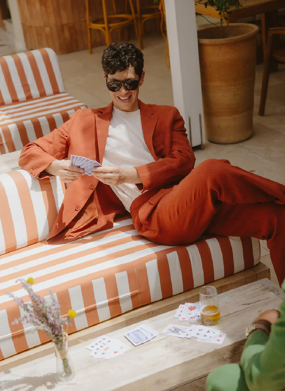 Relaxed Tailored Linen Blazer | Rust - Image 7